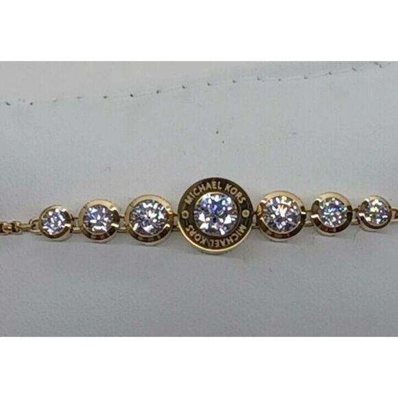 MICHAEL KORS MKJ5334710 Brilliance Yellow Gold Bracelet Slider Crystals - Picture 3 of 13